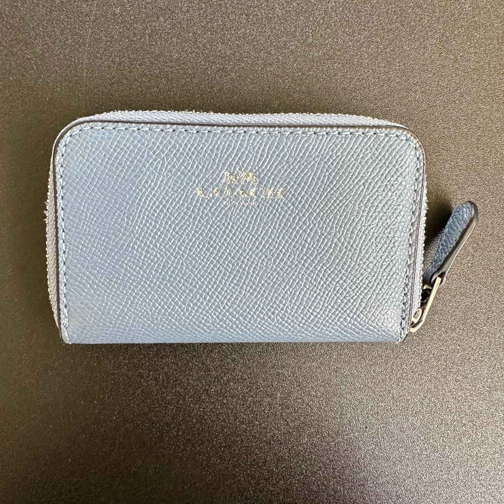 Coach Light Blue Leather Business Card/Credit Card Holder